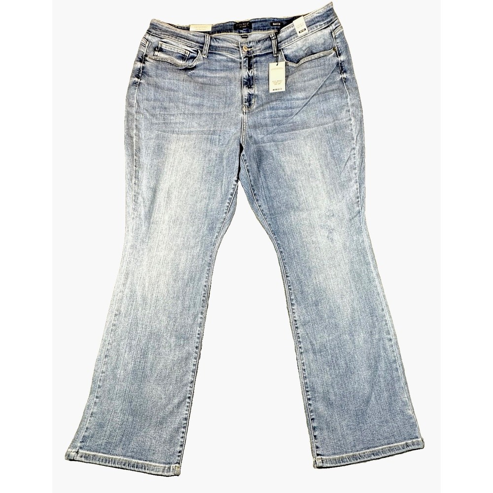 Judy Blue Mid Rise Bootcut Jeans Womens 24W Medium Wash Stretch Plus Curvy Boho